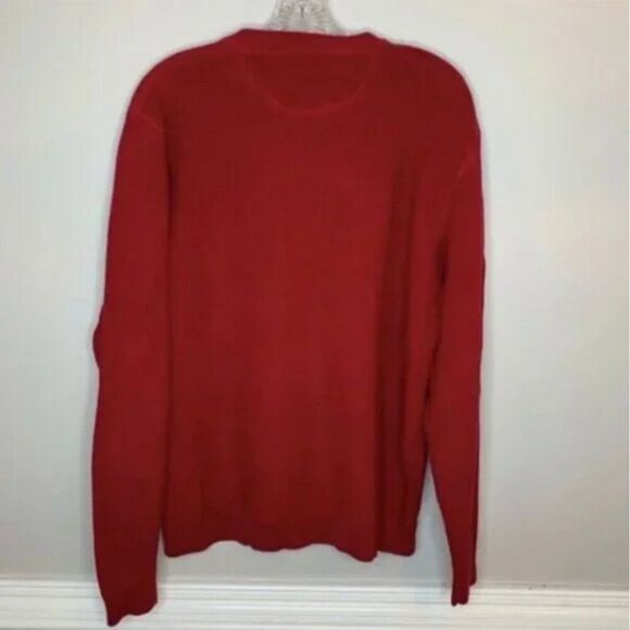 Eddie Bauer Men's Maroon Vintage Crew Neck Ribbed Long Sleeve Sweater Size Large - Picture 5 of 5
